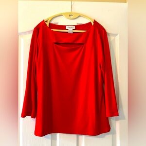 💙 4 for $40 💙 Carmen Marc Valvo Red Boxy 3/4 Sleeve Blouse